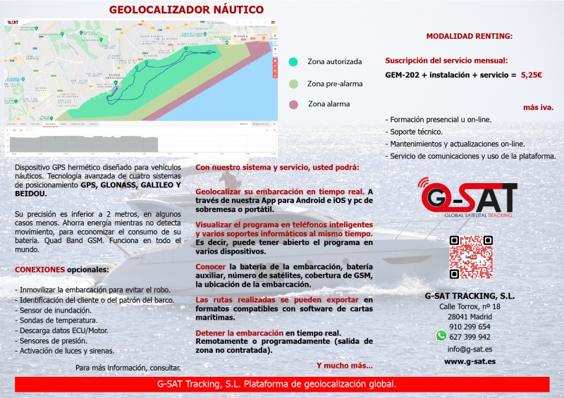 Localizador GPS para barcos con inmovilizador