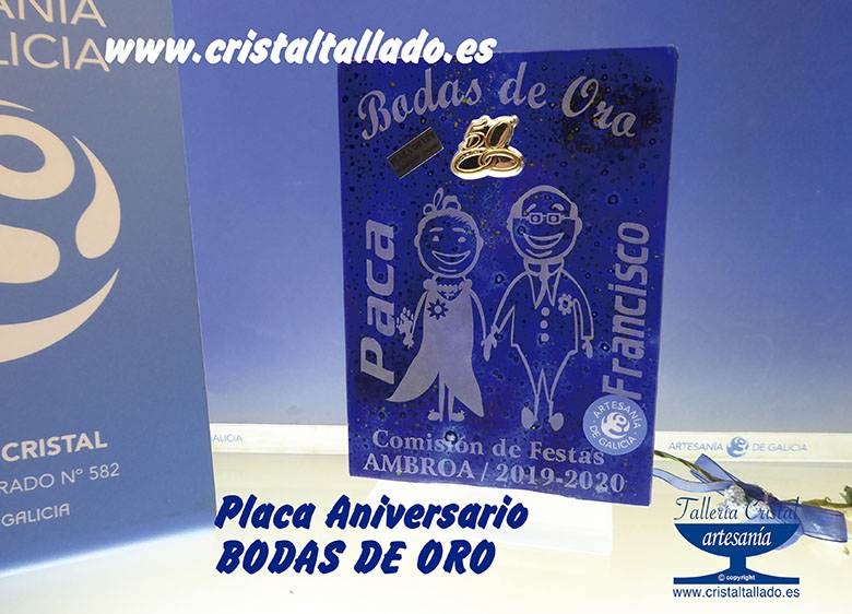 placas cristal aniversarios bodas grabadas