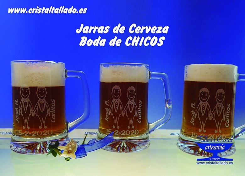 jarras de cervezas para bodas gays