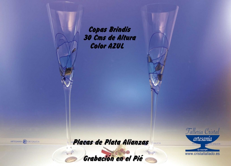 copas brindis azules bodas