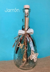 Relato personalizado en pergamino dentro de botella de vidrio (modelo jarron)