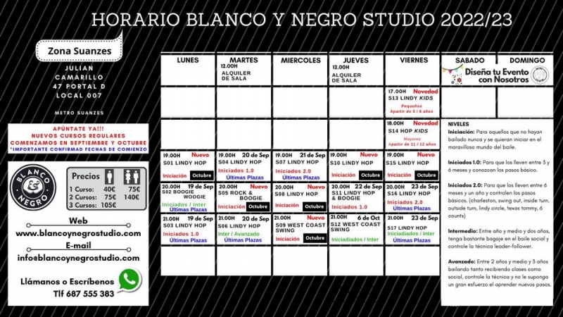 Inscripción Nuevas Clases Regulares de Swing, Lindy Hop, Rock & Roll y West Coast Swing en Madrid.