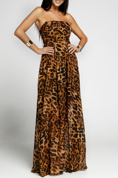 Vestido con estampado leopardo