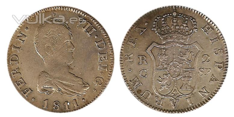 2 Reales Fernando VII 1811 Cádiz