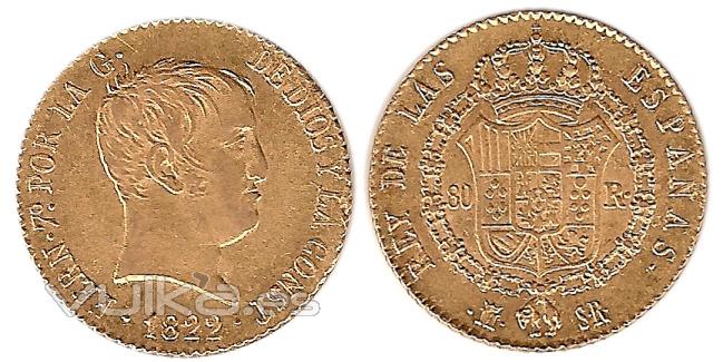 80 Reales Fernando VII 1822 Madrid