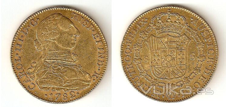8 escudos Carlos III 1782 Nuevo Reino 