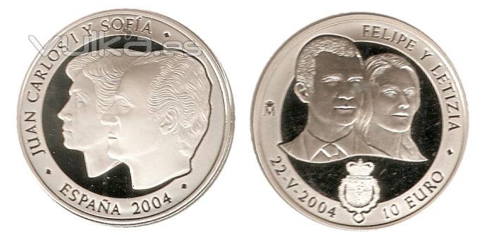 10 euros Boda Real Principe Felipe y Doña Letizia 2004 F.N.MT.