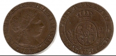 1 cntimo de escudo Isabel 2 1865 Segovia