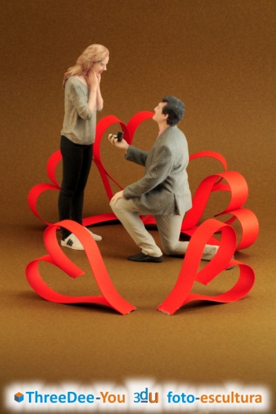 San Valentn - Los dos en 3d - Regalo personalizado - ThreeDee-You Foto-Escultura 3d-u