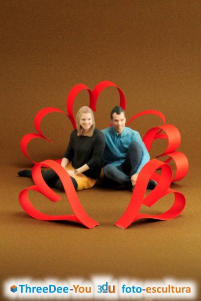 San Valentn - Los dos en 3d - Regalo personalizado - ThreeDee-You Foto-Escultura 3d-u