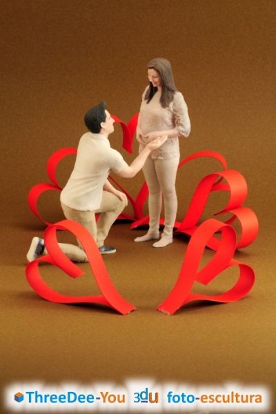 San Valentn - Los dos en 3d - Regalo personalizado - ThreeDee-You Foto-Escultura 3d-u