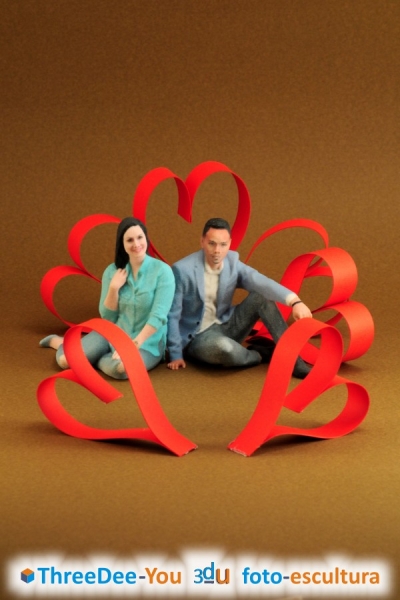 San Valentn - Los dos en 3d - Regalo personalizado - ThreeDee-You Foto-Escultura 3d-u