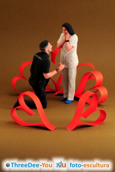 San Valentn - Los dos en 3d - Regalo personalizado - ThreeDee-You Foto-Escultura 3d-u