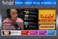 Web de radio sol  (www.radiosolmaspalomas.com)<br>radio online - noticias - fonoteca