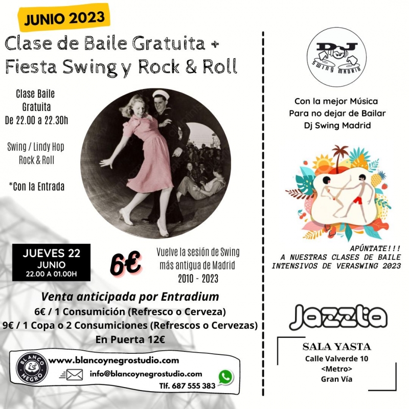 Swing Madrid Night en la Sala Yasta. Organiza Blanco y Negro Studio.