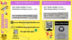 4ª semana intensivo de verano 2i023 swing, lindy hop y rock & roll en blanco y negro studio