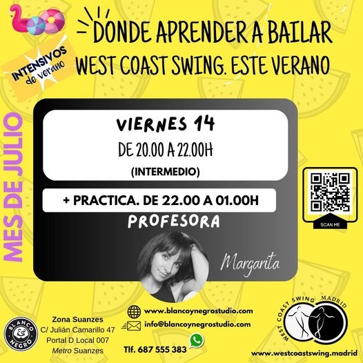 Intensivos de Verano de West Coast Swing en Madrid. Blanco y Negro Studio. VeraSwing 2023.