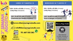 3ª semana intensivo de agosto verano 2023 swing, lindy hop y rock & roll en blanco y negro studio