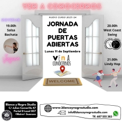 Jornada de puertas abiertas en blanco y negro studio ven a conocernos
