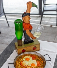 Arroz vegetal y escanciador de sidra
