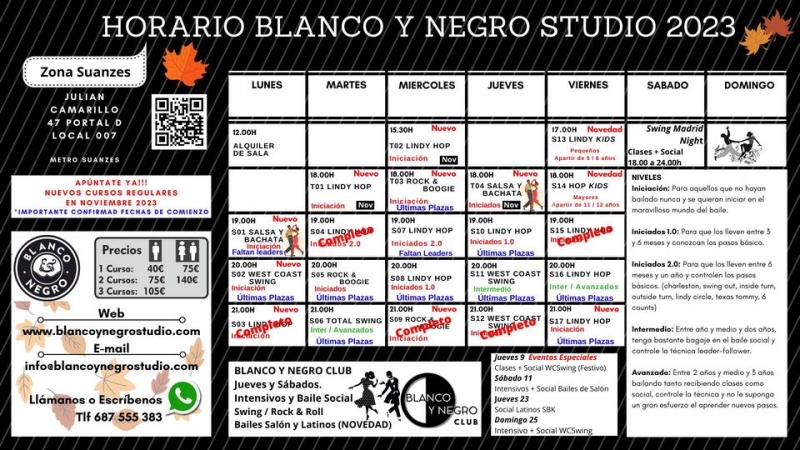 Clases de Baile Lindy Hop, Swing y Rock & Roll en Blanco y Negro Studio.