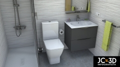 Infografía 3D; soluciones en baños reducidos. J Capmany | Profesional3D