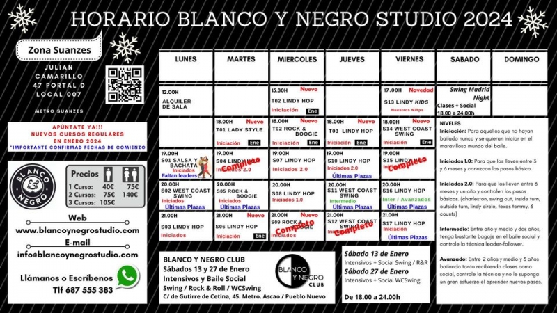 Inscripción Nuevas Clases Regulares de Swing, Lindy Hop, Rock & Roll y West Coast Swing en Madrid.