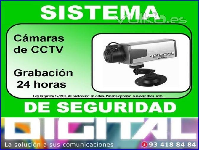 Cartel de CCTV seguridad en la comunidad de vecinos DIGITAL