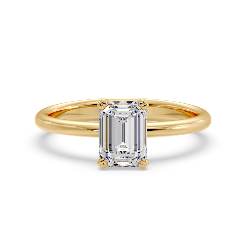 Anillo Compomiso talla Esmeralda