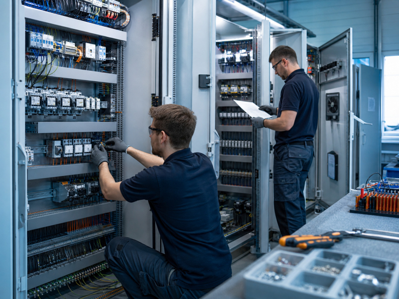 Intervención técnica en cuadros eléctricos industriales para tareas de instalación, revisión, manten