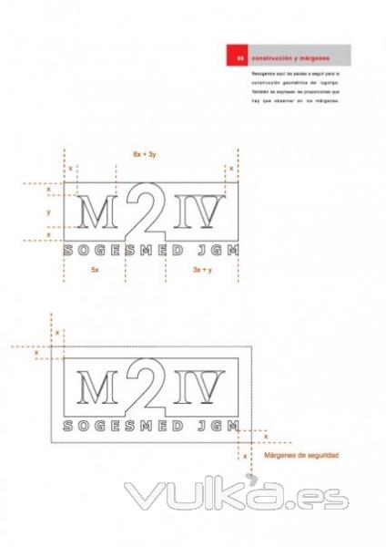 Pgina del manual de identidad corporativa: Construccin y mrgenes - M2IV