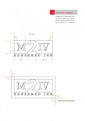 Página del manual de identidad corporativa: Construcción y márgenes - M2IV