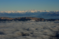 Vista panoramica desde el globo, montsec y pirineos