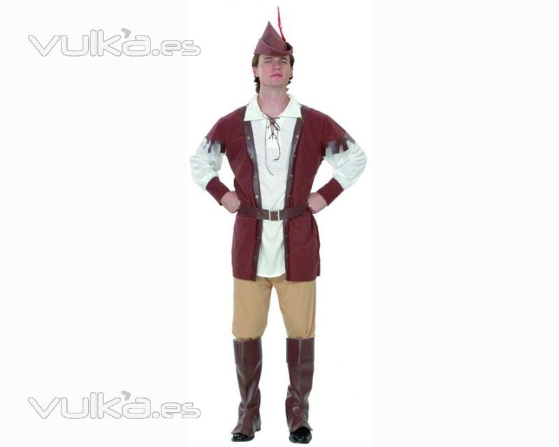 Disfraz de Hombre del Bosque o Robin Hood, incluye camisa, pantaln, cinturn, sombrero y cubrebotas