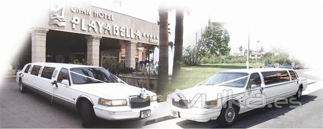 HERS & HIS  WEDDING LIMOUSINE FULL DECOR