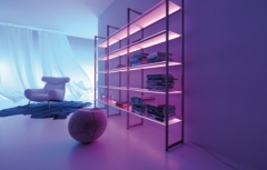 Estanteria luz: estanteria iluminada s6, aluminio con acabado acero inox, estantes de cristal iluminados de led -