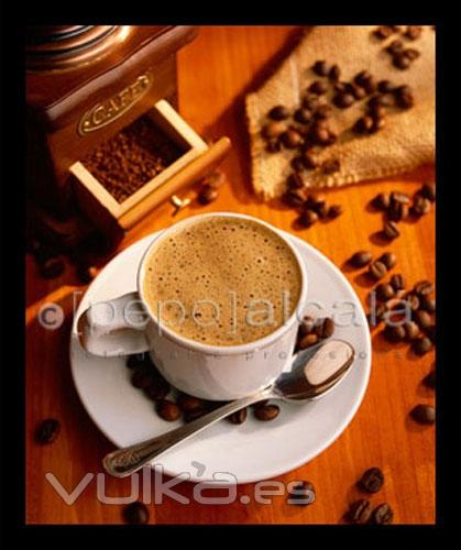 Bodegón de café, taza, sobremesa, cafe