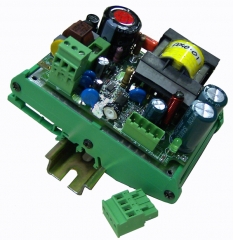 Fuentes de alimentación conmutadas en tensión de 5, 12, 24 y 48Vcc con soporte guia DIN. Serie GG