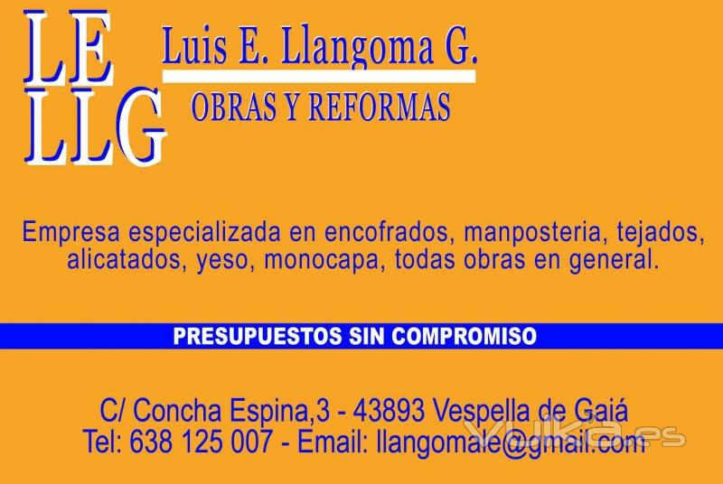 LUIS LLANGOMA OBRAS Y REFORMAS