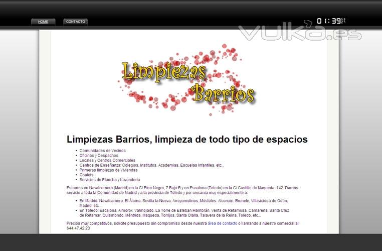 Web sencilla para presencia web para una empresa de Limpiezas ubicada en Navalcarnero. Creada con CSS con envo de ...