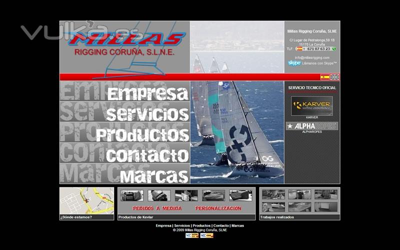 Empresa de servicios nuticos ubicada en La Corua (Galicia). Creada con CSS y Flash con envo de datos de ...