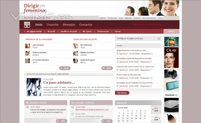 Red social para mujeres, proyecto de colaboración para Antártida Soluciones (http://www.asoid.com). Creada en CSS, ...