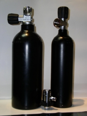 Botellas y regulador de argon.