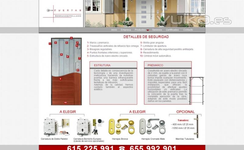 Instalador-reparador de todo tipo de puertas, dan servicio a toda España. Creada en CSS, diseño con Photoshop e ...