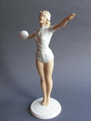 Figura femenina de porcelana art deco, schaubach.