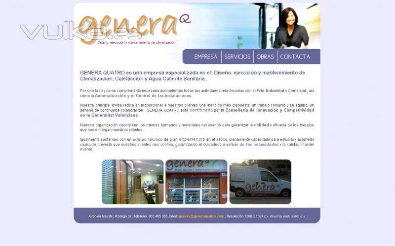 www.generaquatro.com Diseo web de nuestro cliente Genera Quatro climatizacin