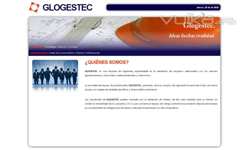 www.glogestec.com Diseño web de nuestro cliente Glogestec ingeniería
