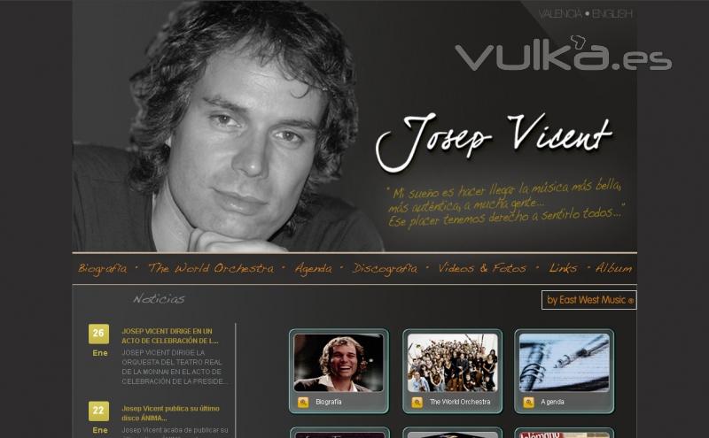 www.josepvicent.com Diseo web de la pgina de la Orquesta Mundial, dirigida por Josep Vicent