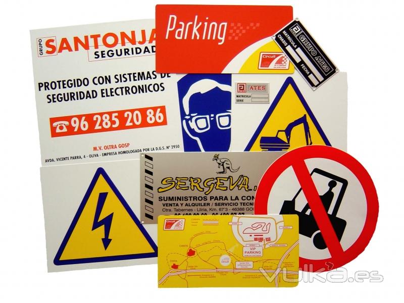 Placas Pvc para la señalizacion.