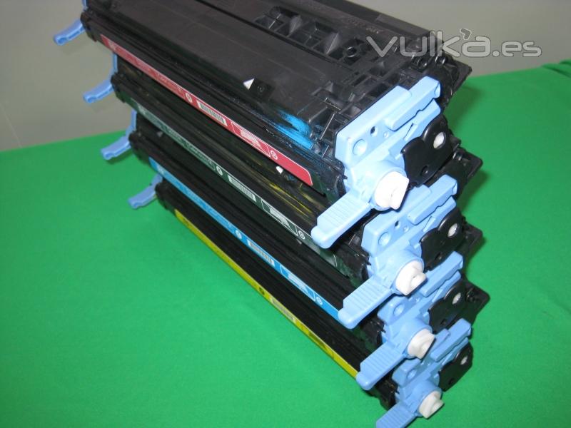 Juego de cartuchos láser color para impresoras HP 1600/2600/2605